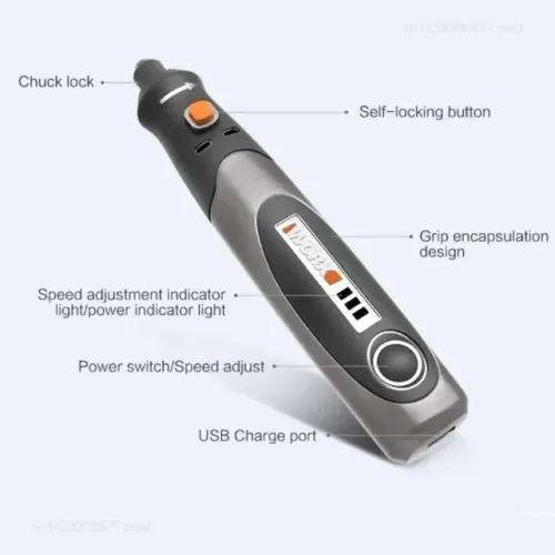 Mini-Gravação - Micro Retífica Compacta Sem Fio Worx WX750 - Gravação, Afiação e Polimento
