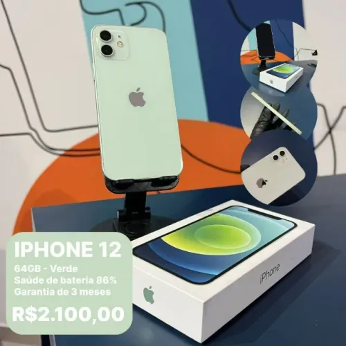 Iphone 12 64 Gigas Verde Semi Novo / Loja Fisica / Pegamos seu semi novo