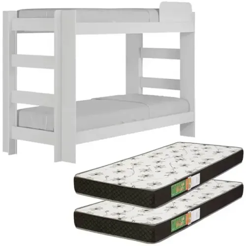 quarto kit beliche com 2 colchoes
