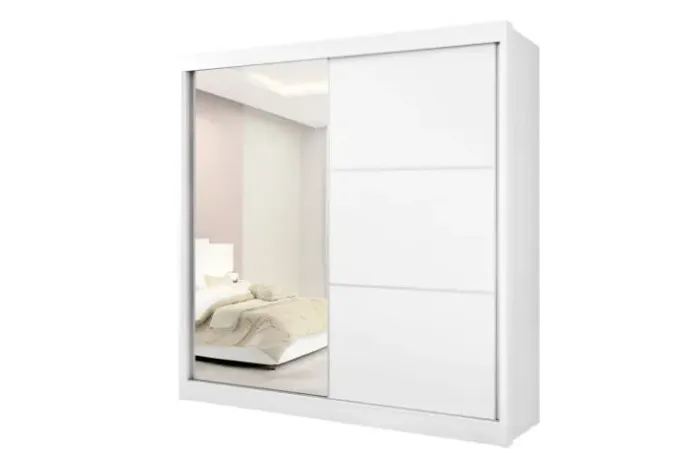 Roupeiro Titanium 2P6G com Espelho Branco D Doro