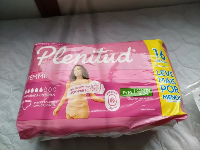 Calcinha absorvente Plenitude p/m 16 unidades