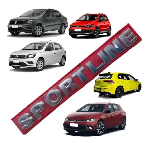 Emblema Sportline Linha Vw Golf Polo Gol Fox Voyage Original Prateado