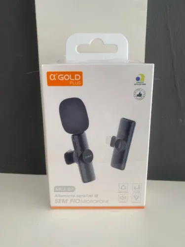 Microfone de Lapela iPhone e Tipo C Gold- ENTREGA A DOMICÍLIO