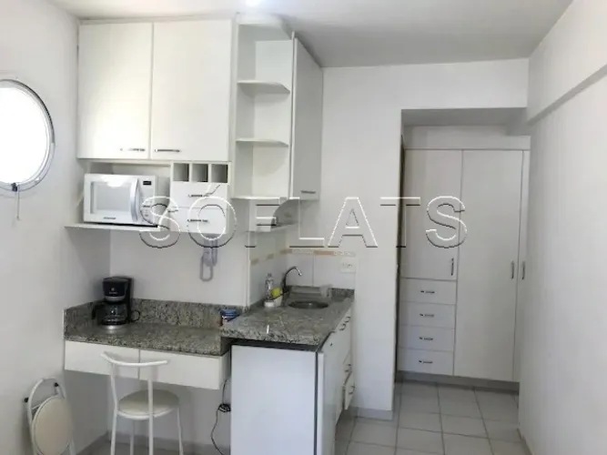Flat New Studio em Pinheiros para locação com 27m² com 1 dormitório e 1 vaga de garagem.