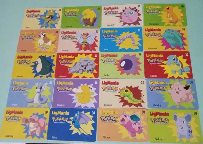 Vinte Cartões telefônicos Pokémon - colecionáveis