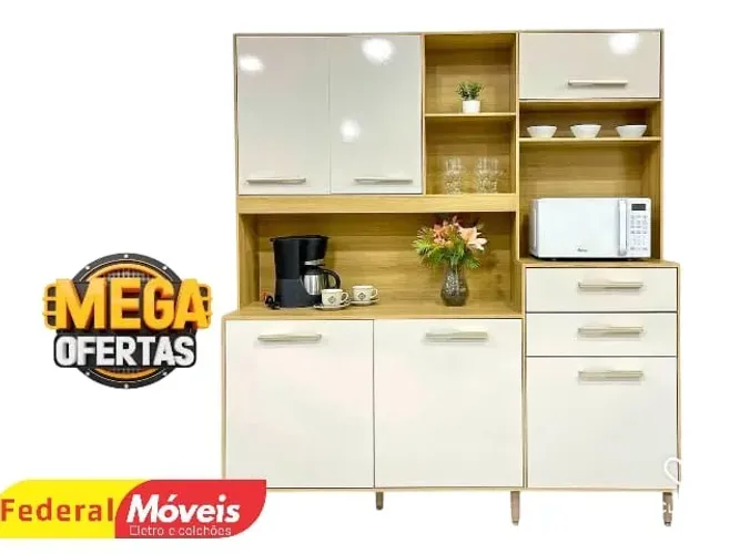 Armário de Cozinha Compacta OFF WHITE (MAIS VENDIDO)