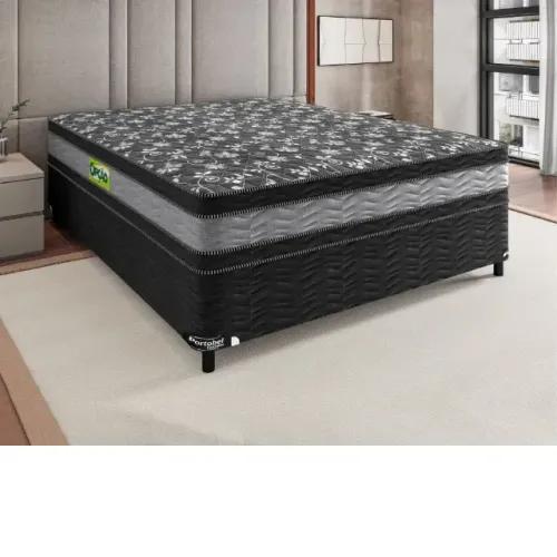 Cama Box Casal e Colchão espuma D33 (dupla face)