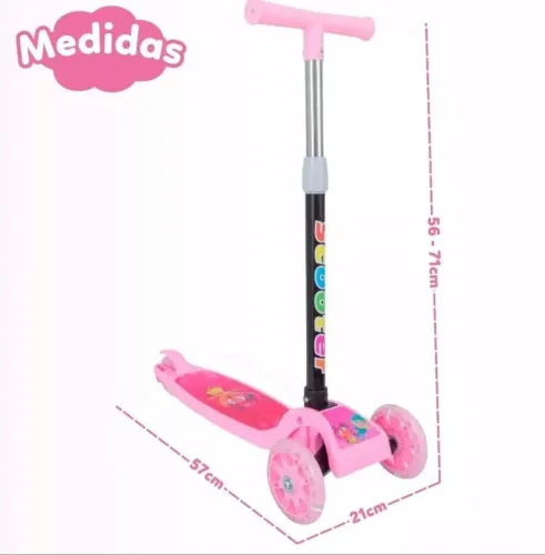 Patinete novo na cor rosa 