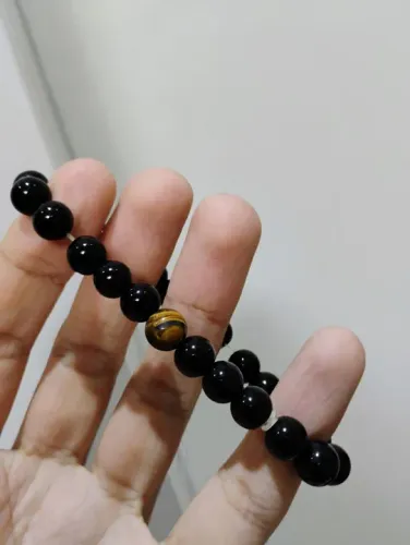 Pulseira de pedras Ônix e Olho de Tigre