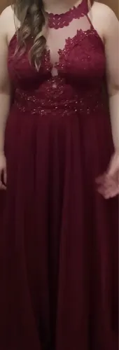 Vestido de renda longo vinho / Marsala