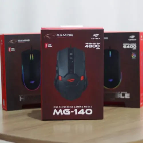Mouse Gamer USB com LED Multicores DPI de 3200 6 botoes mg-140cb