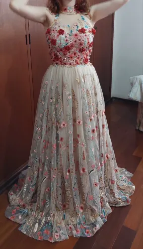 Vestido de Festa ateliê Bárbara Melo (Linha Murano Floral)