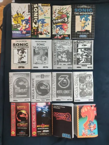 Manuais de jogos Mega Drive e Genesis - Sonic, Mortal Kombat e outros
