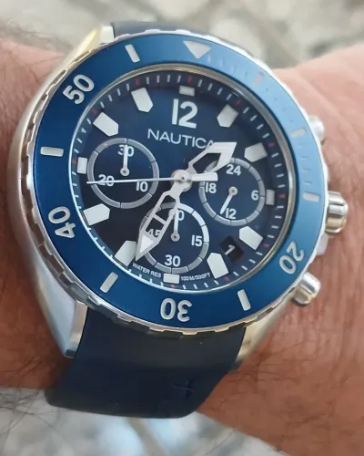 Relógio Nautica Chronograph Diver Azul - original belíssimo 