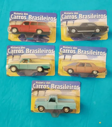 5 Miniaturas Lacradas Colecionáveis Carros Brasileiros