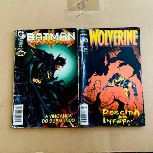DC Batman #14 e Wolverine #69 - HQ Gibi Revista Globo Abril Panini