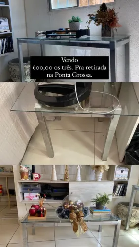 Kit de sala de estar com aparador, centro e criado mudo 