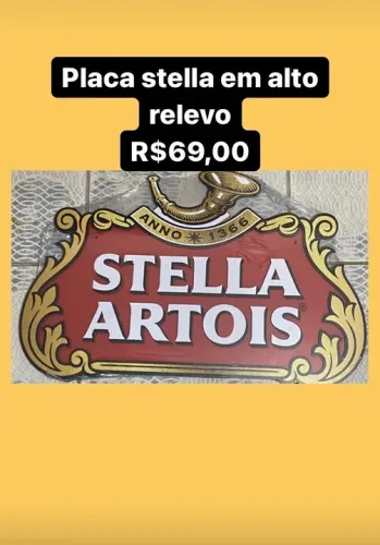 Placa em MDF Stella Artois em alto relevo 2D