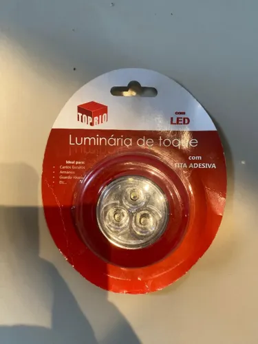 Luminária De Toque Top Rio 3 Led Adesiva Diam:6,5cm (Vermelha)