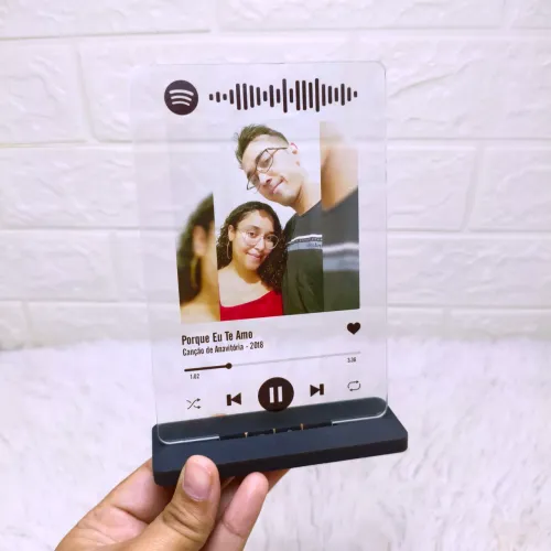 Placa acrílica com foto e música Personalizada 