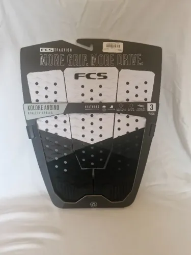 Kit Tail Pad / Deck de Prancha Surf FCS 3 Peças Kolohe Andino Branco ? Novo