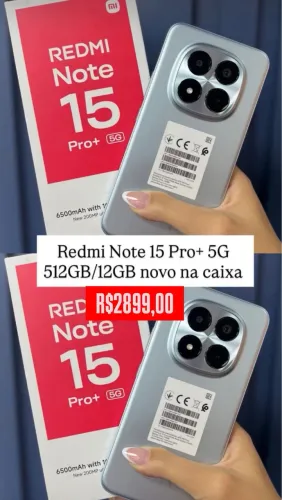 Xiaomi Celular Note 15 PRO PLUS 5G NFC 512GB 12GB RAM NOVO ENTREGAMOS