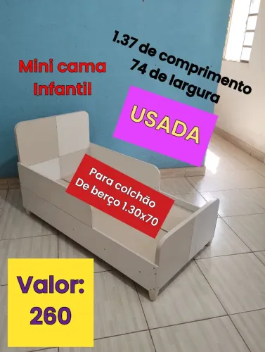 MINI cama infantil USADA para colchão de berço 1.30x70