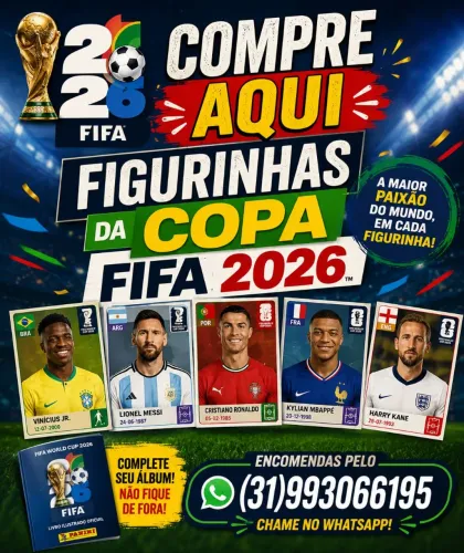 Kit 20 Pacotinhos Figurinhas Copa Fifa 2026