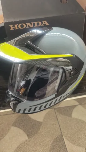 Capacete Honda H3s 2025 Cinza Moon / Amarelo 60 Motociclista Cinza Moon/