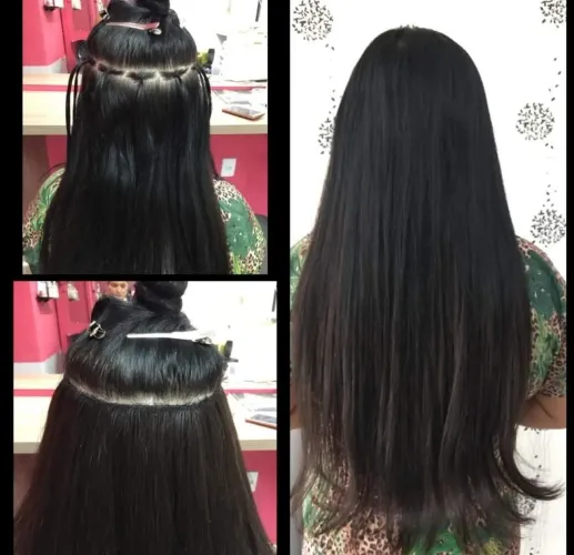 Promoção colocação mega hair tela ponto americano 50,00