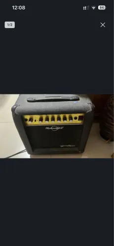 Amplificador + pedal + correia strap