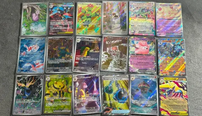 LOTE ILUSTRAÇÃO RARA, EX + BULK DE 500 CARTAS ORIGINAIS POKEMON