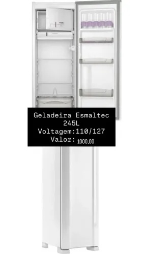 Vendo geladeira esmaltec, conservada, 245L, 110/127V por 1000,00