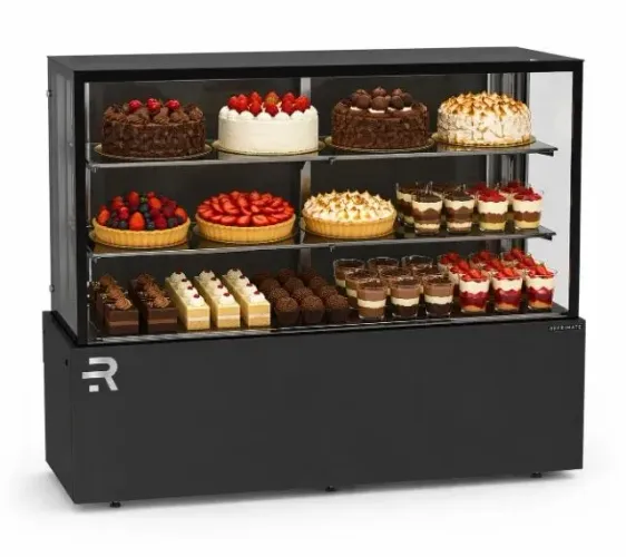 Vitrine Confeitaria Refrigerada Vanguard Top 1,45 m All Black Refrimate R$ 8899
