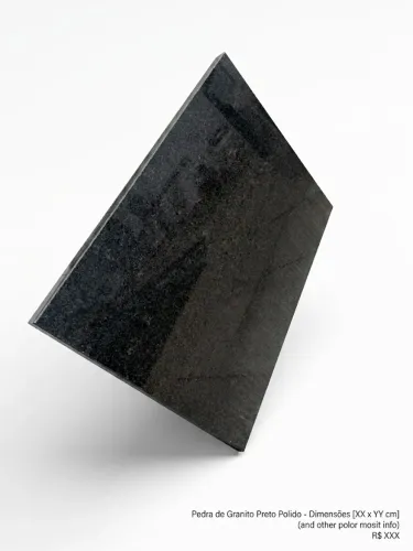 Placa/Pedaço de Granito Preto 90cmx65cm