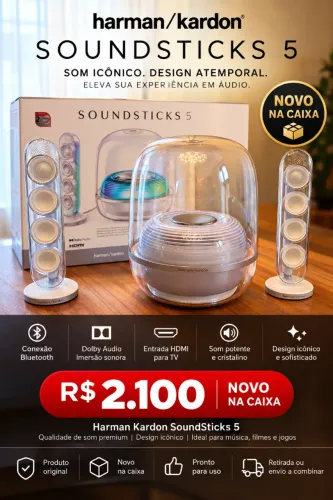 Sistema de Som Harman Kardon SoundSticks 5 - NOVO NA CAIXA 