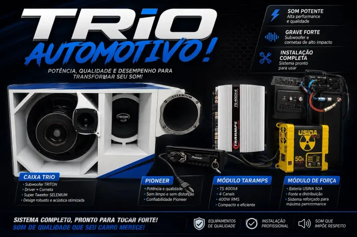 Trio nova, em perfeito estado!