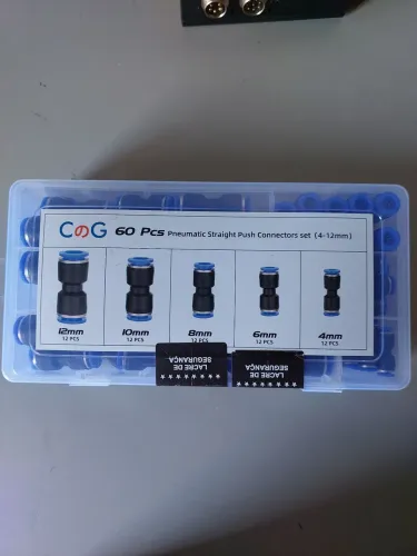 ?Kit 60 Conectores Pneumáticos Engate Rápido Reto 4mm A 12mm
