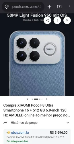 Vendo o celular poco F8 da Xiaomi. Novo na caixa.