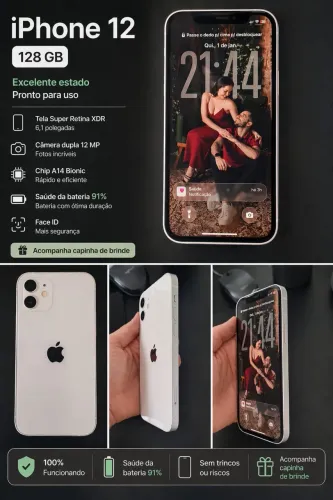 iPhone 12  128 GB  Branco (seminovo)