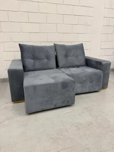 sofa retratil cinza a pronta entrega