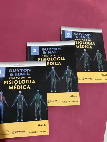 Livro de Anatomia e os 3 volumes do livro de fisiologia
