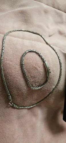 Corrente e pulseira Bali em prata