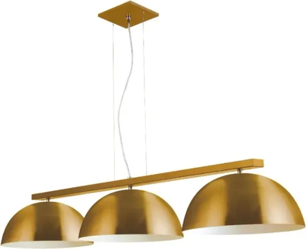Pendente Redondo Ref 6002 Verniz dourado Soquete E27 3 Lampada (112 X 30 X 19 cm) Bivolt F
