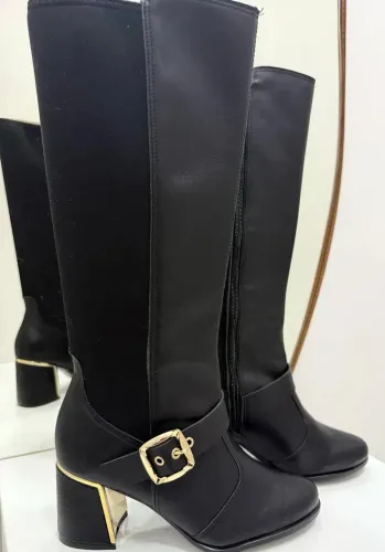 Bota Bebecê Cano Alto Preta Nº 36