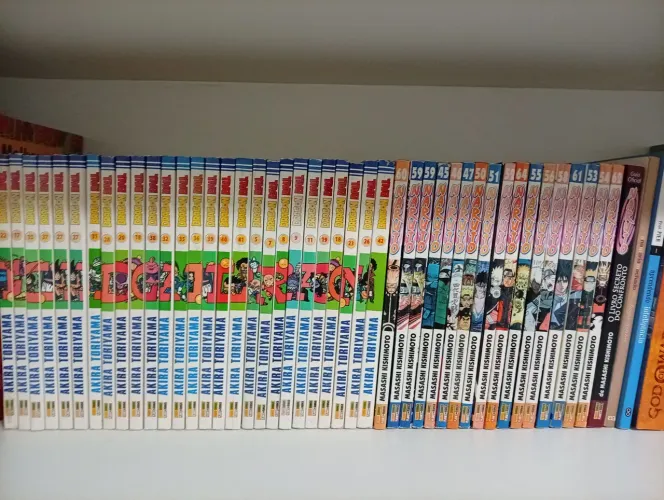 Mangás dragon ball e naruto