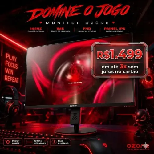 Monitor Gamer Ozone 24,5" Full HD 144Hz 1ms IPS