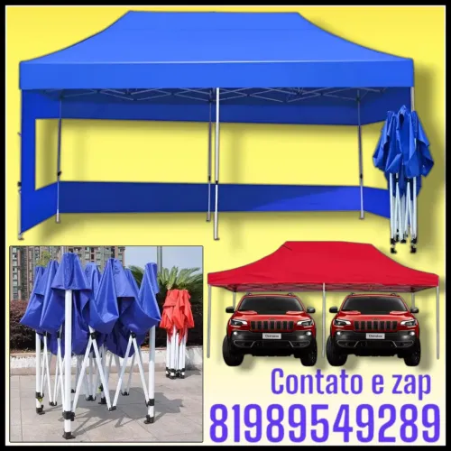 Toldo sanfonada reforçada 3x6m com as laterais e sem as laterais 