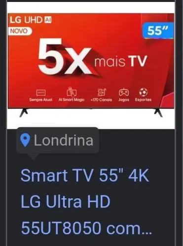 Vendo TV 55polegasdas com 1 mes de uso zera