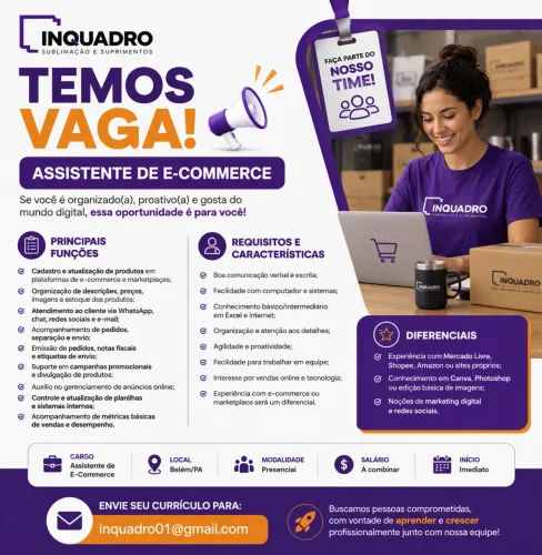 VAGA: ASSISTENTE DE E-COMMERCE